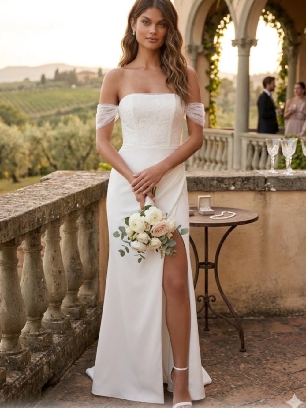 New Lulus Profound Glamour Off-Shoulder White Wedding Dress Sz Large
